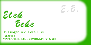 elek beke business card